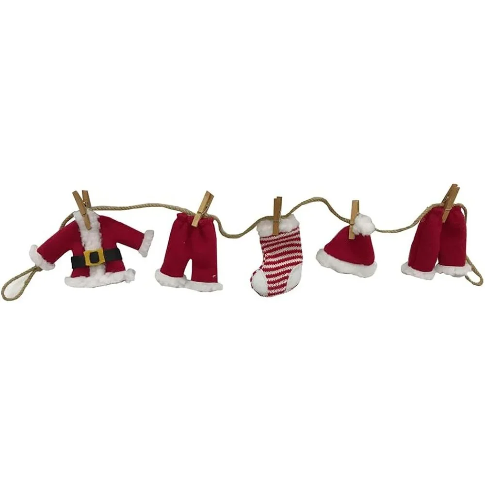 Lightweight 32-Inch Santa Suit Garland – Fun Addition to Your Holiday Decor